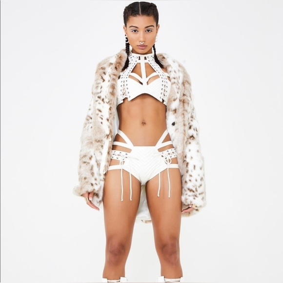 Dolls Kill Club Exx Harness Cream Bra Top - Picture 6 of 16